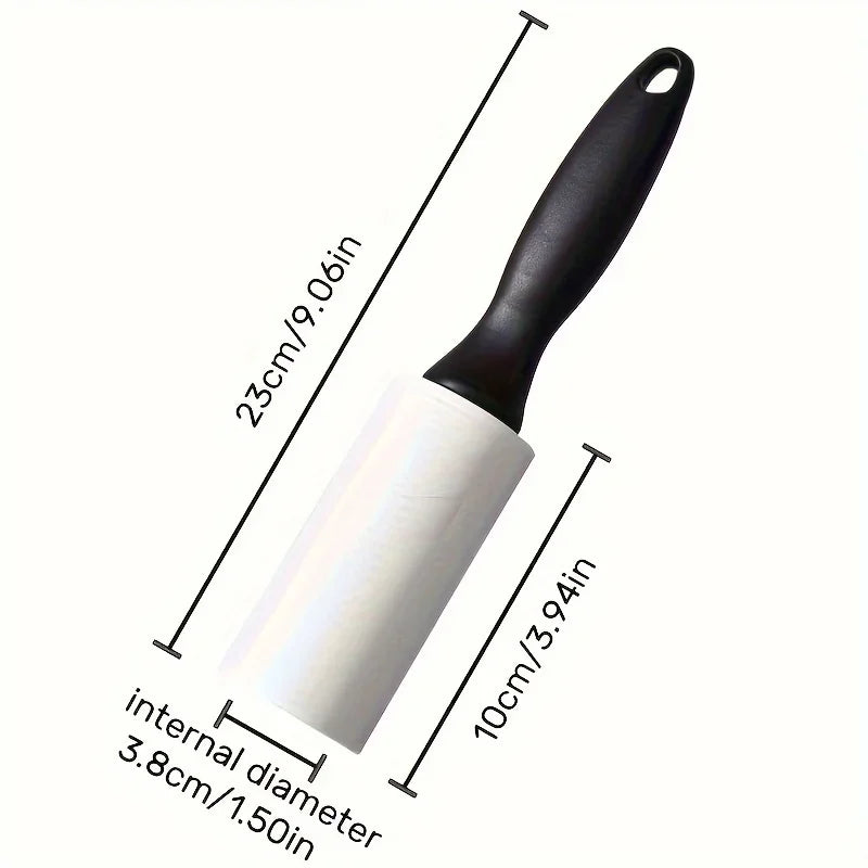 Measurement chart of a white and black cleaning tool with dimensions labeled.